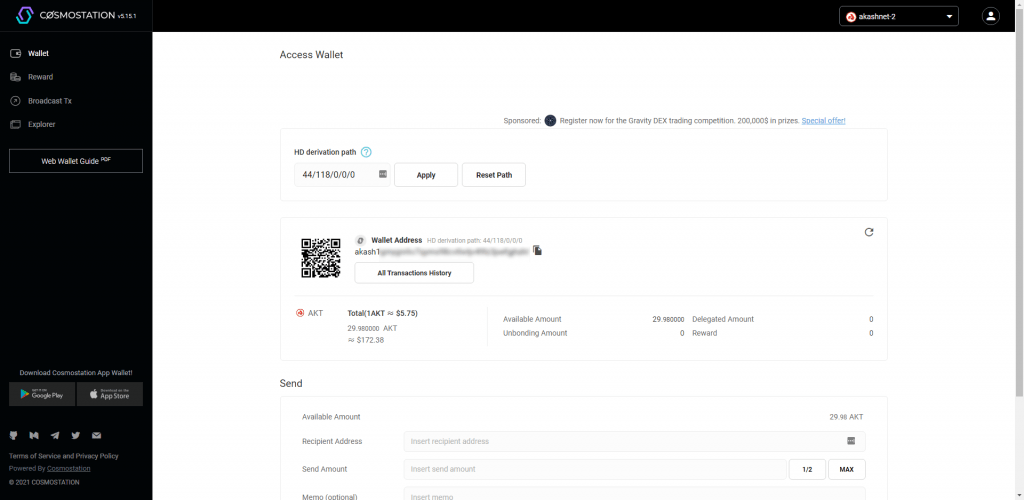 Cosmostation Web Wallet