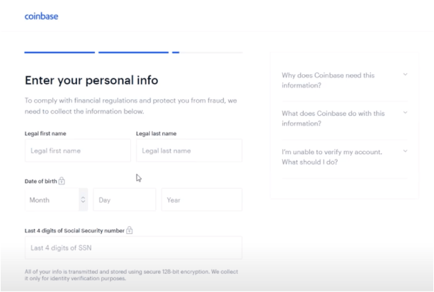 coinbase personal information