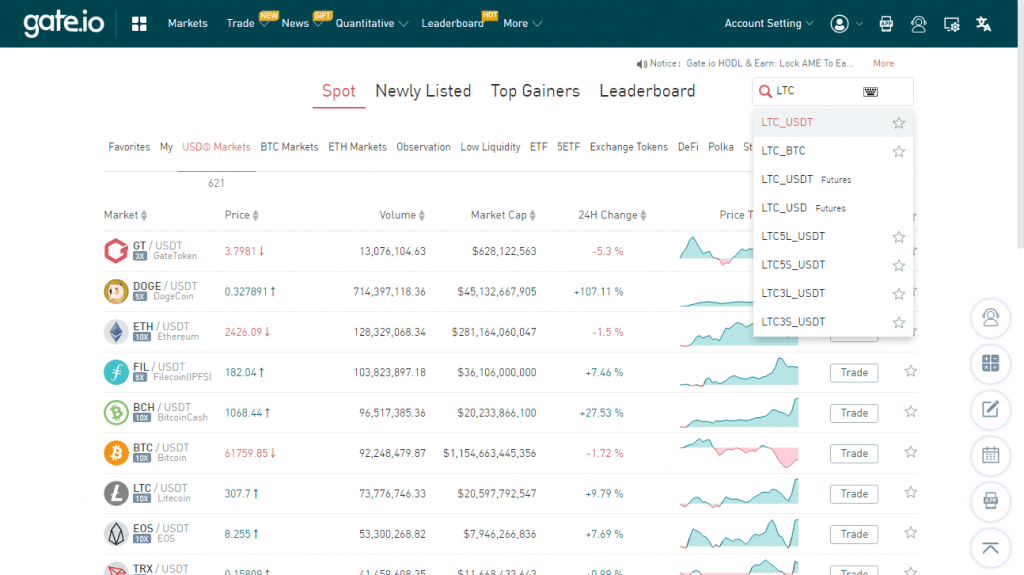 Gate.io Search