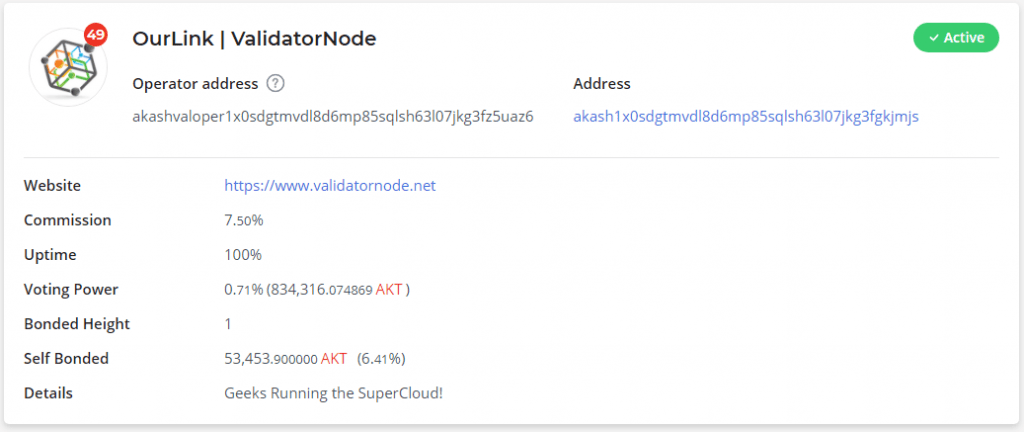 ValidatorNode Validator